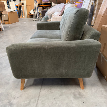 John Lewis Barbican Medium 2 Seater Sofa Plush Chenille Moss Green Easy Clean
