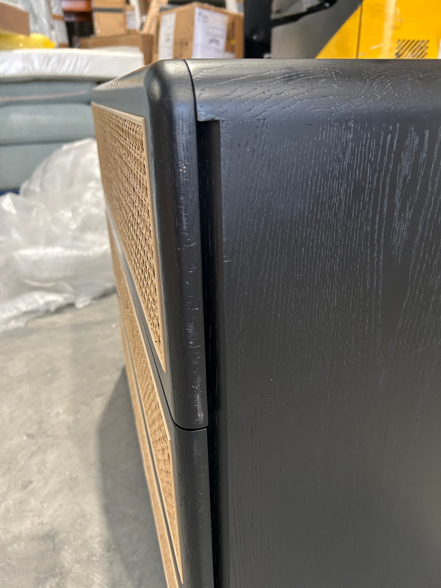 John Lewis Rattan 3 Drawer Chest, Black