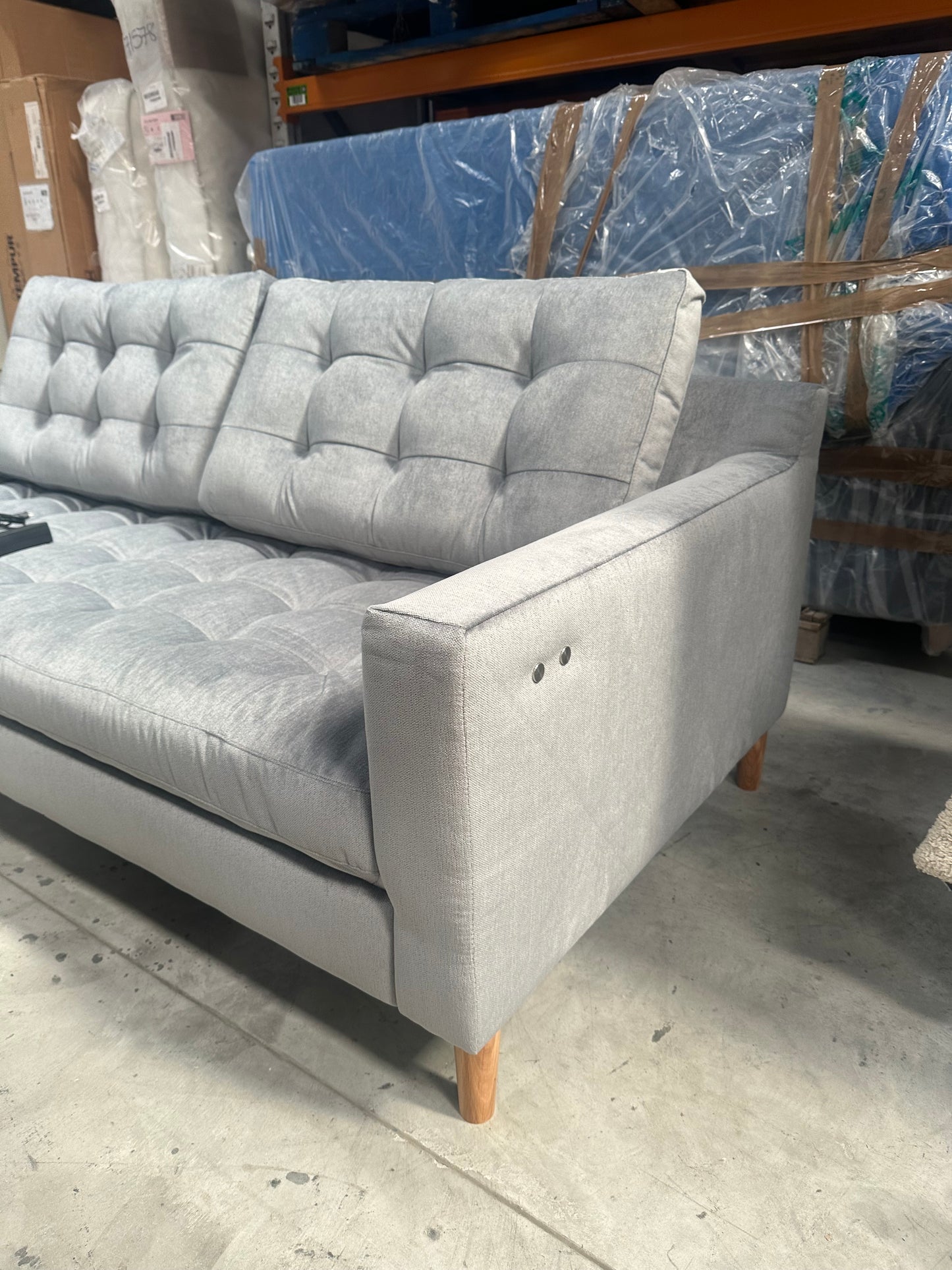 John Lewis Draper II Large Motion Sofa Easy Clean Ocean Blue