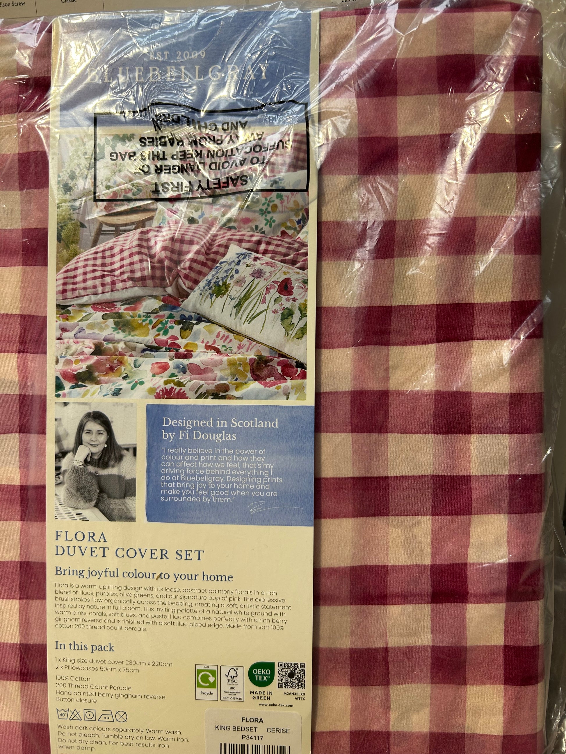 bluebellgray Flora Reversible King Duvet Cover Set, Multi