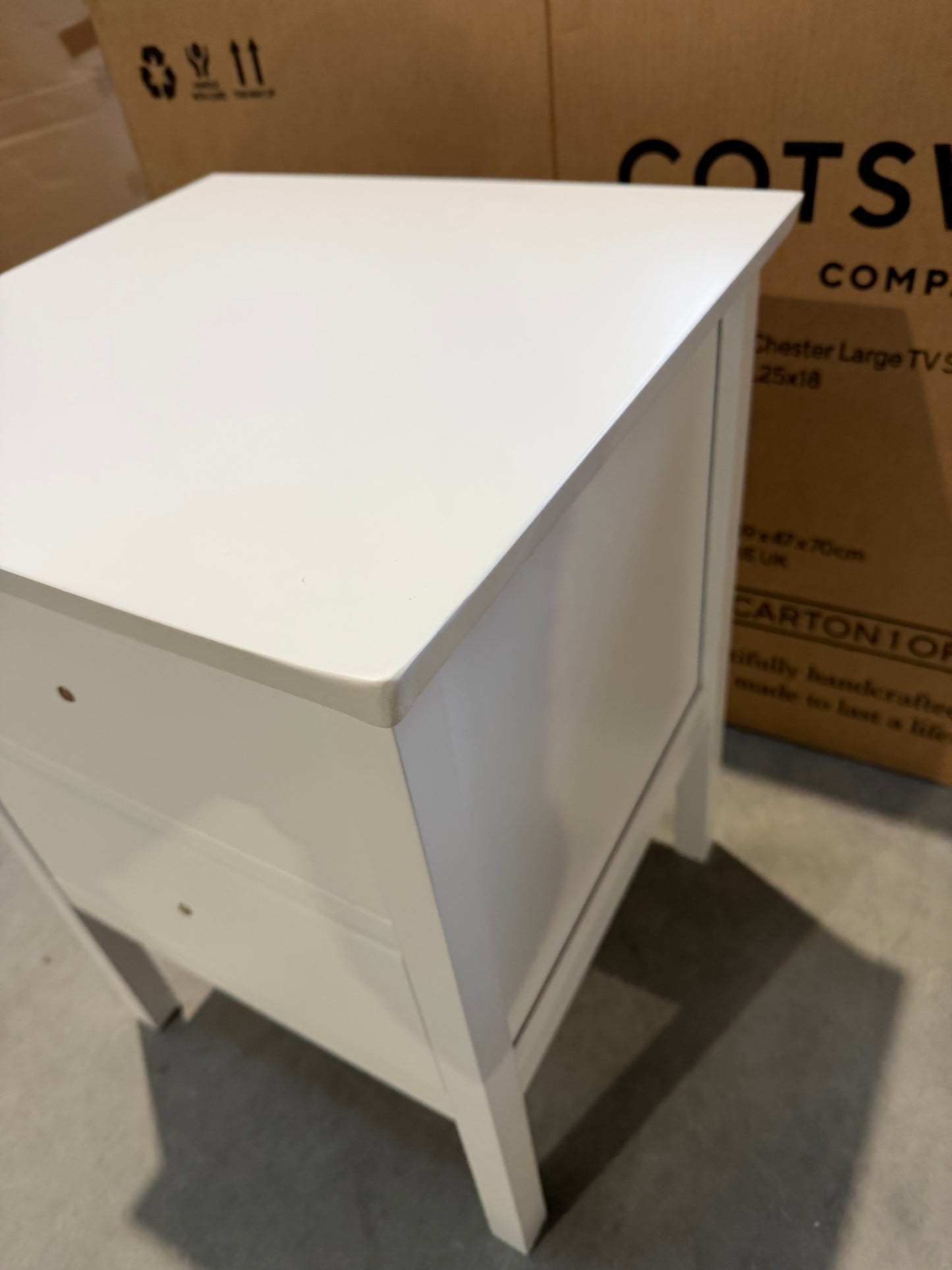 John Lewis Wilton 2 Drawer Bedside Cabinet, White