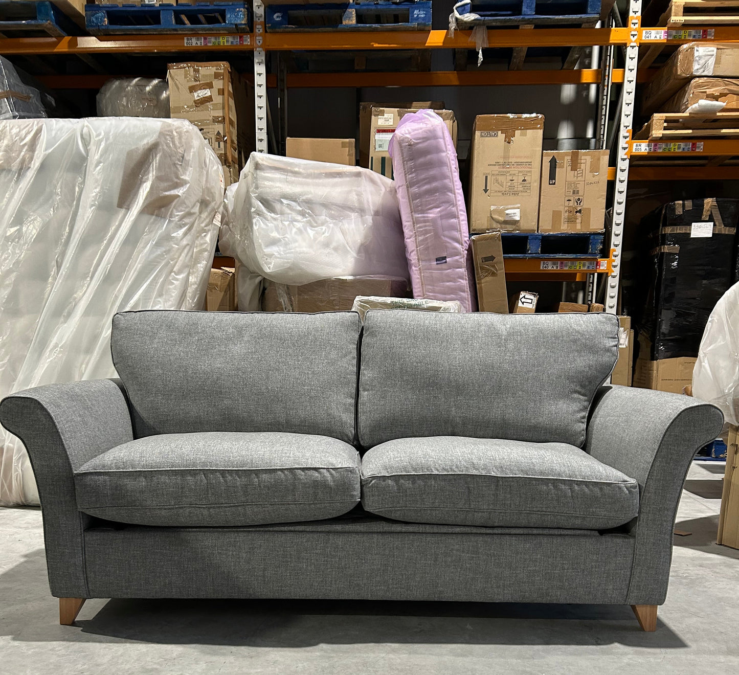 John Lewis Charlotte II Grand 4 Seater Sofa Aquaclean Connie Mist Grey