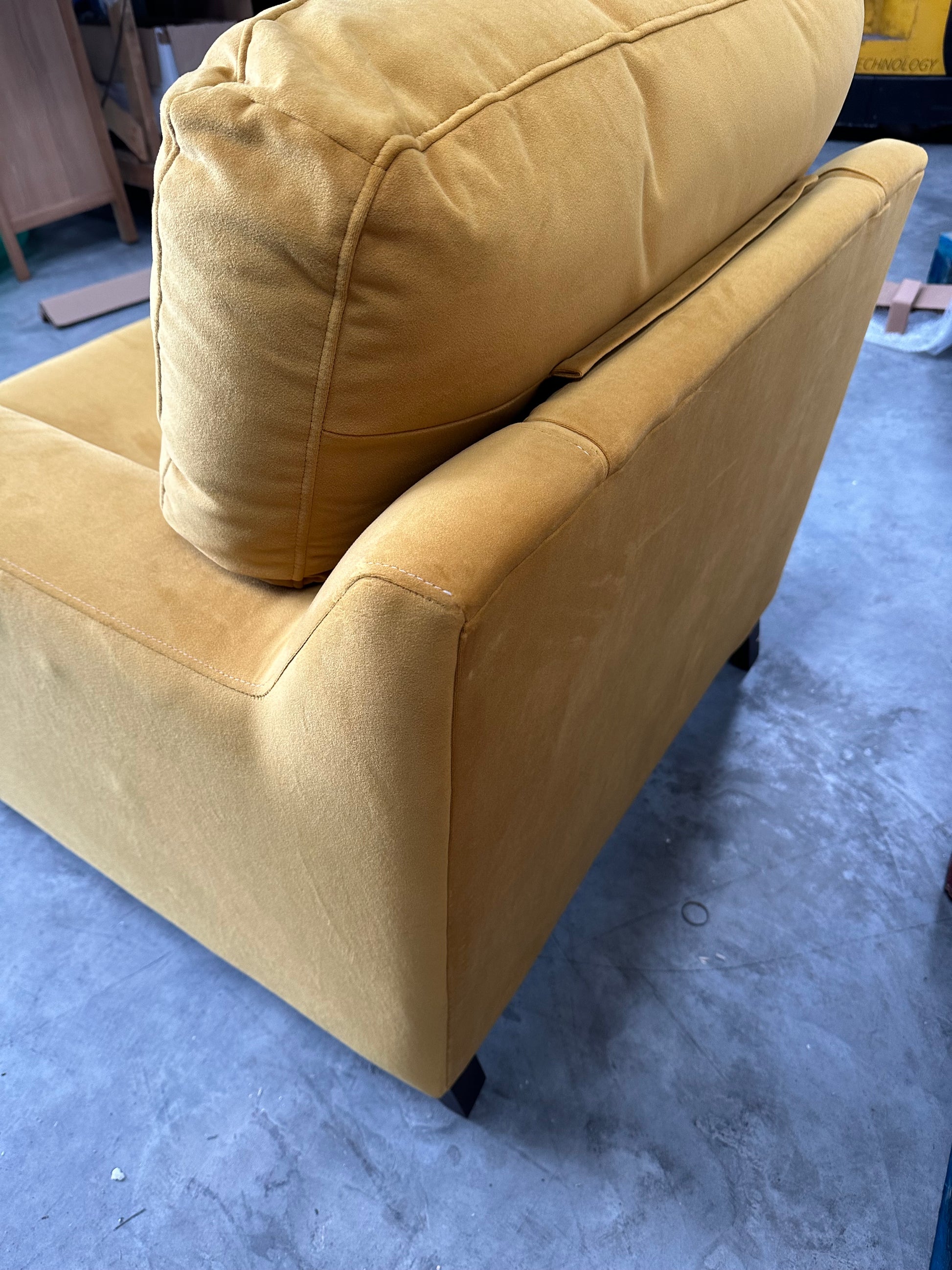 G Plan Armchair Vintage The Seventy Two Dark Leg Plush Tumeric