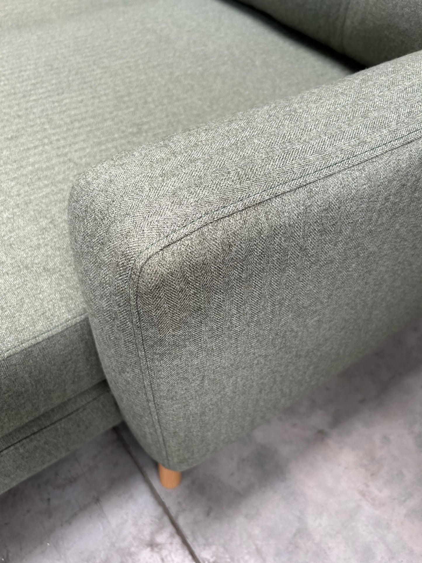 John Lewis Barbican 5+ Seater RHF Chaise End Sofa in Saga Green