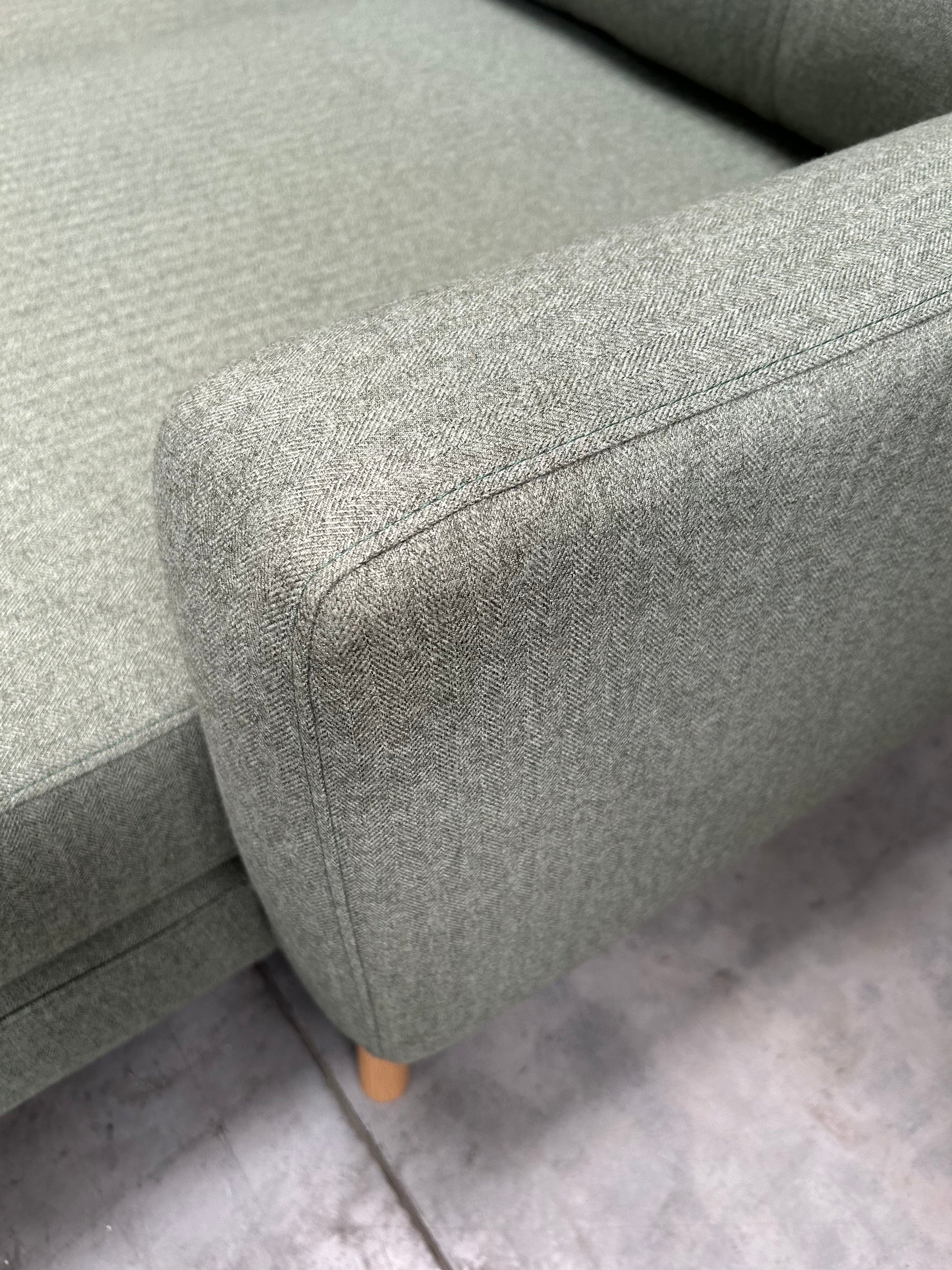 John Lewis Barbican 5+ Seater RHF Chaise End Sofa in Saga Green
