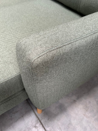 John Lewis Barbican 5+ Seater RHF Chaise End Sofa in Saga Green