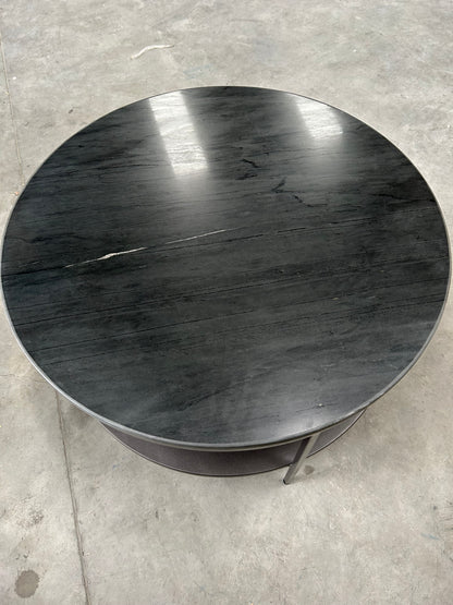 nkuku Karoko Round Marble Coffee Table, Black