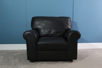 Habitat Salisbury Leather Armchair - Black