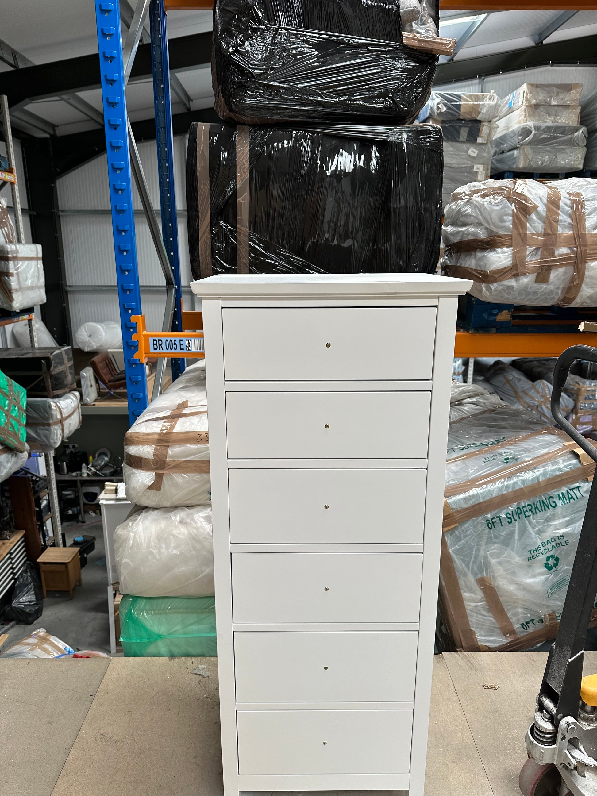 John Lewis ANYDAY Wilton 6 Drawer Tallboy Chest White