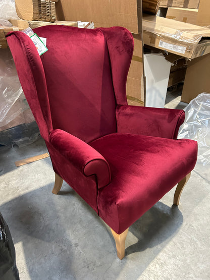 John Lewis Shaftesbury Armchair Velvet Deep Red