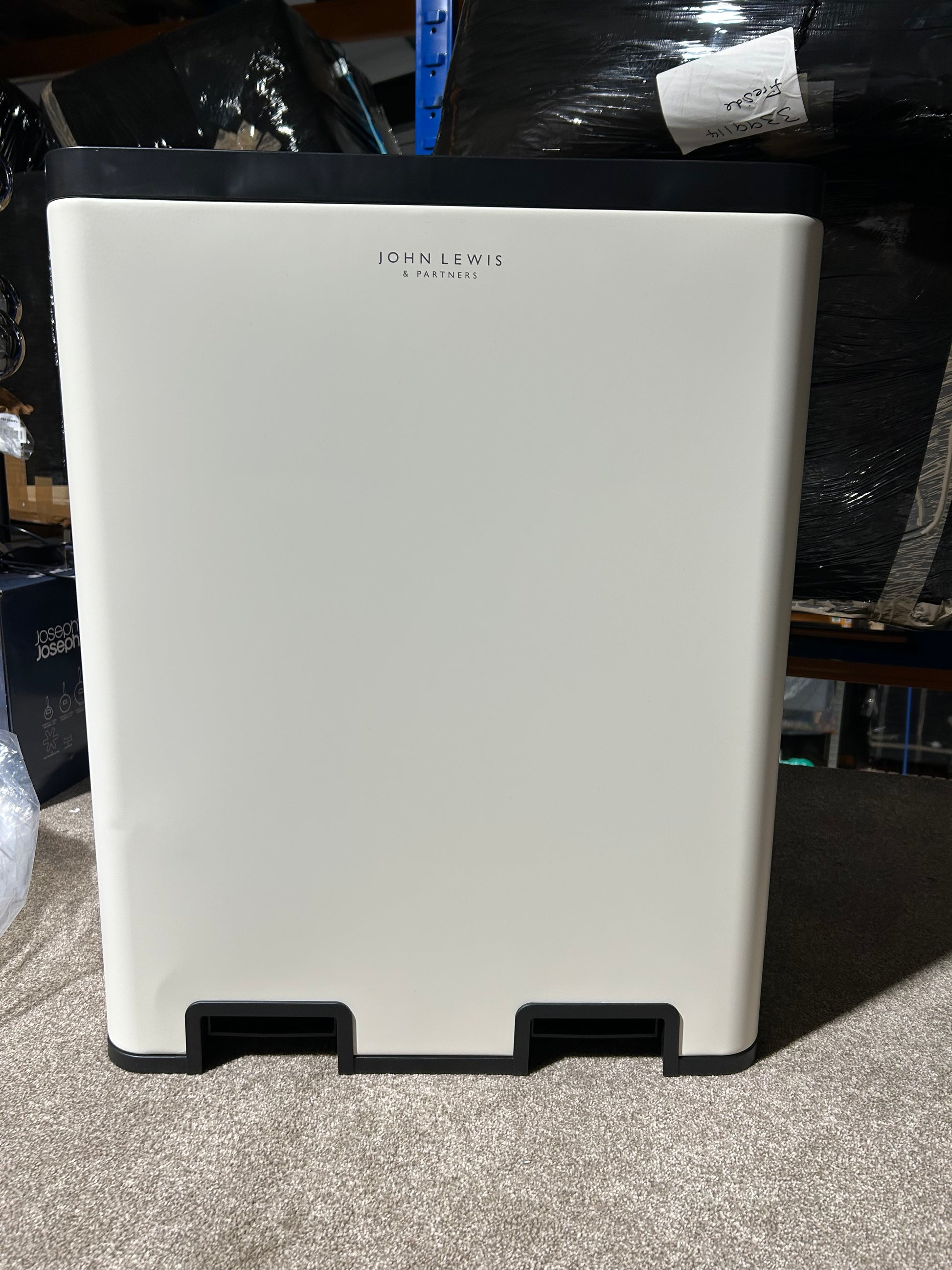 John Lewis 2 Section Touch Recycling Bin, with Handles, Stainless Steel, 30+30L