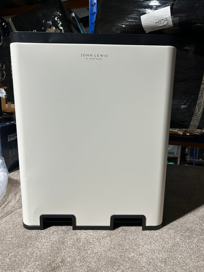 John Lewis 2 Section Touch Recycling Bin, with Handles, Stainless Steel, 30+30L