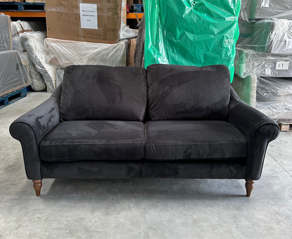 John Lewis Camber Large 3 Seater Sofa Black Velvet