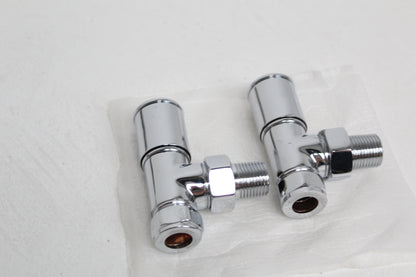 Geyser Chrome Designer Radiator Valves (Control & Lockshield Set) (2 styles, 2 colours)