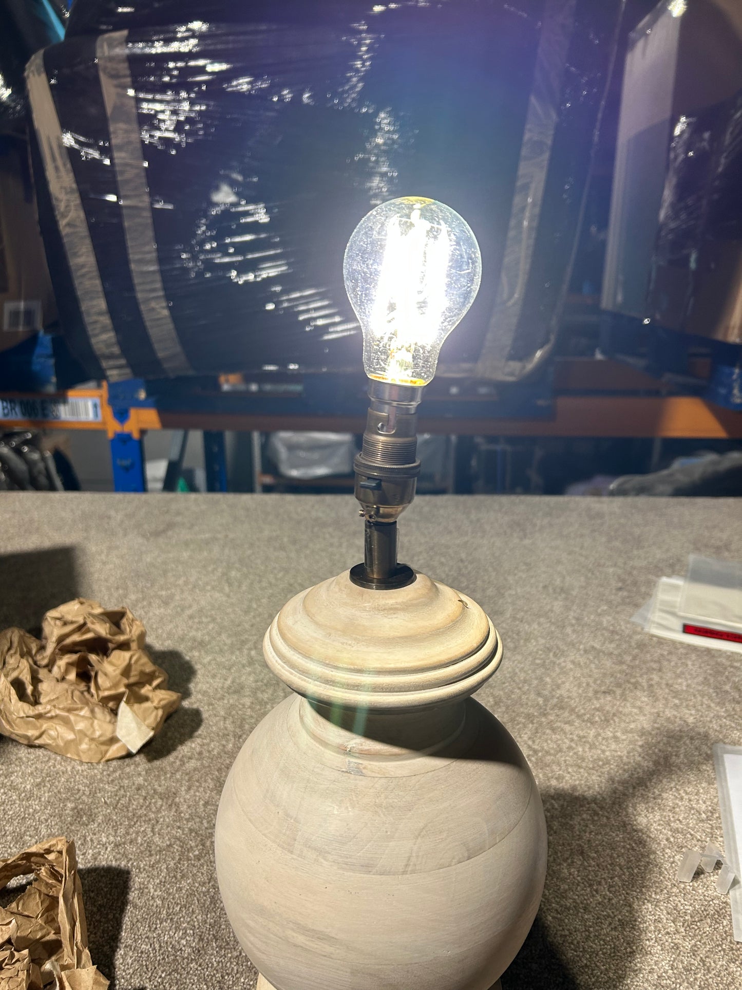 John Lewis Mango Wood Lamp Base, White Wash