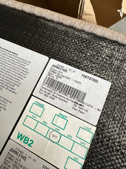 John Lewis Bergen II Footstool in AquaClean Taupe