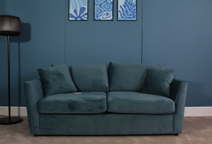 Brook & Wilde 2 Seater Sofa Bed in Teal Velvet - Made in UK - Bespoke