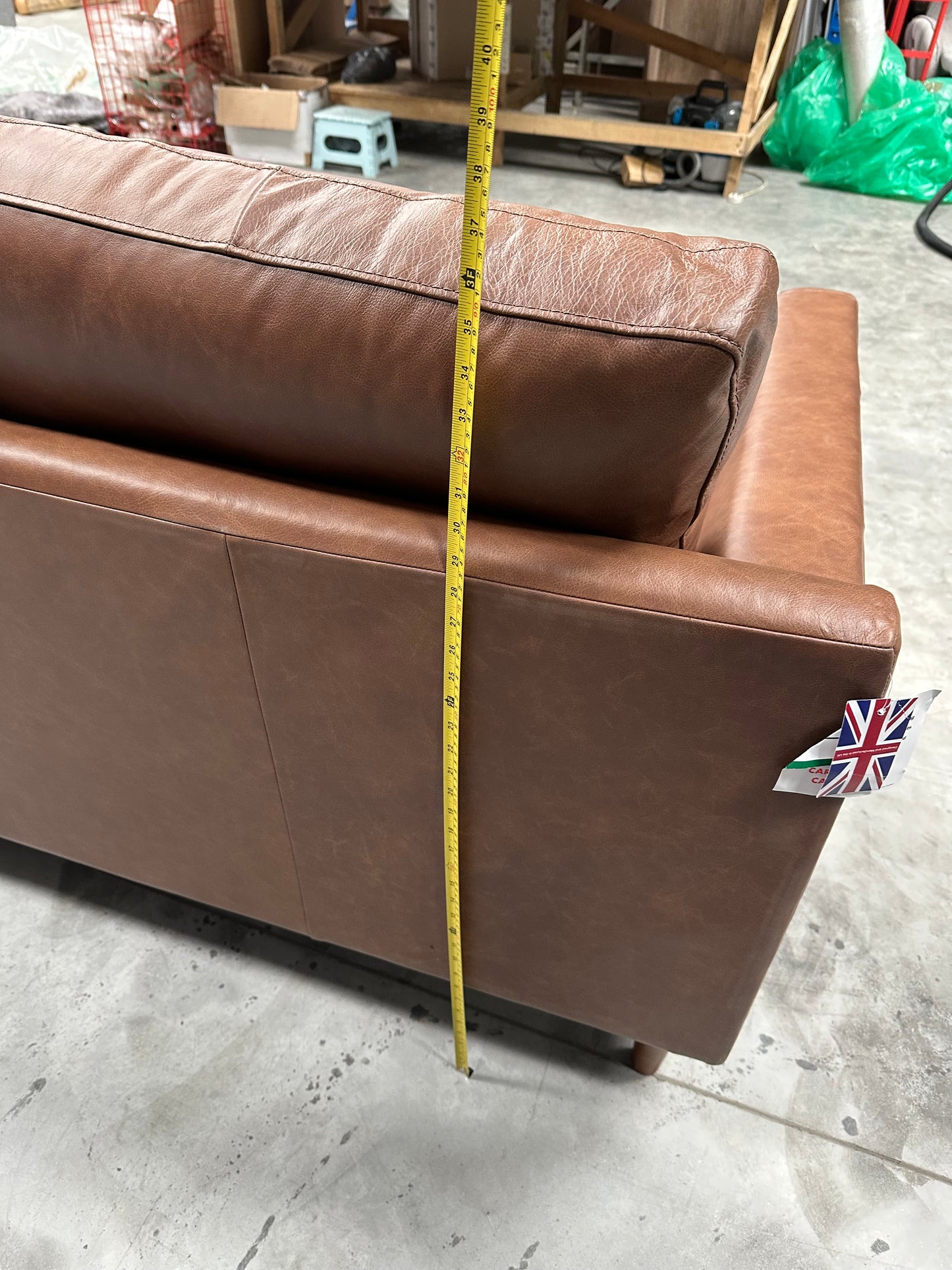 John Lewis Draper II Grand 4 Seater Sofa, Dark Leg Leather Light Tan