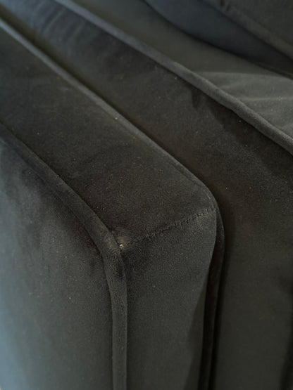 John Lewis Swoon Munich Large 3 Seater Sofa, Dark Leg, Ink Velvet