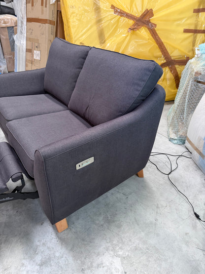 G Plan Vintage 68 RHF Small 2 Seater Sofa Single Footrest Aquaclean Grey