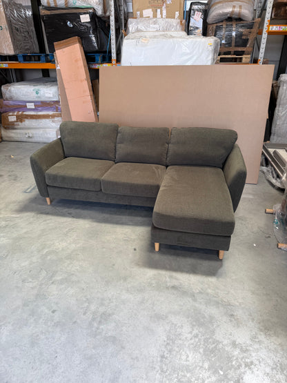 John Lewis Hamilton RHF 4 Seater Sofa, Dark Leg, Khaki Chenille