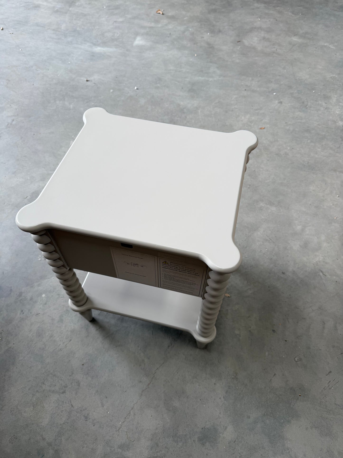 John Lewis Bobbin Grey 1 Drawer Bedside Table Nightstand Bedroom