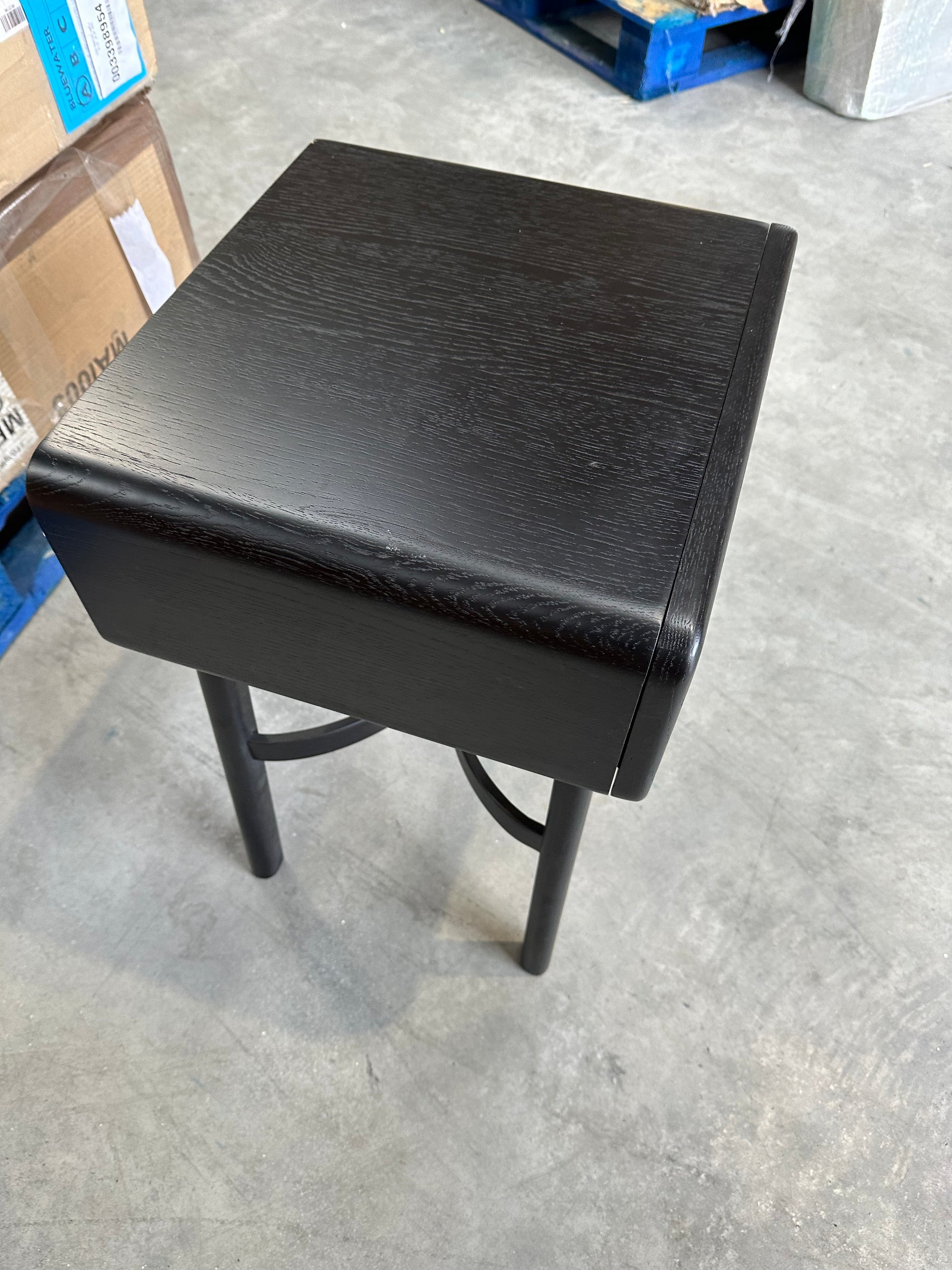 John Lewis Rattan Storage Bedside Table Black