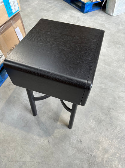 John Lewis Rattan Storage Bedside Table Black