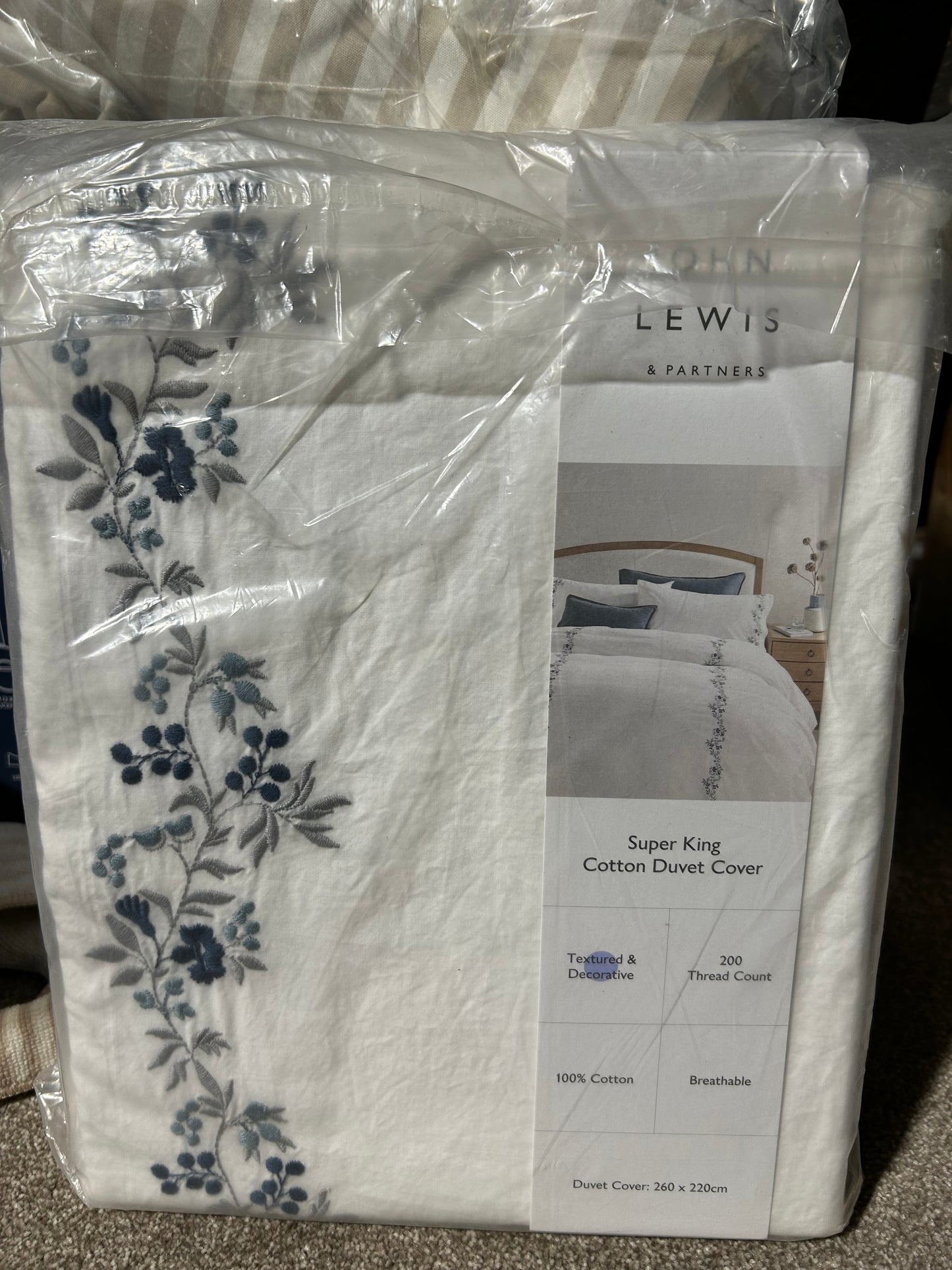 John Lewis Highbury Washed Cotton Super King Duvet Cover, White