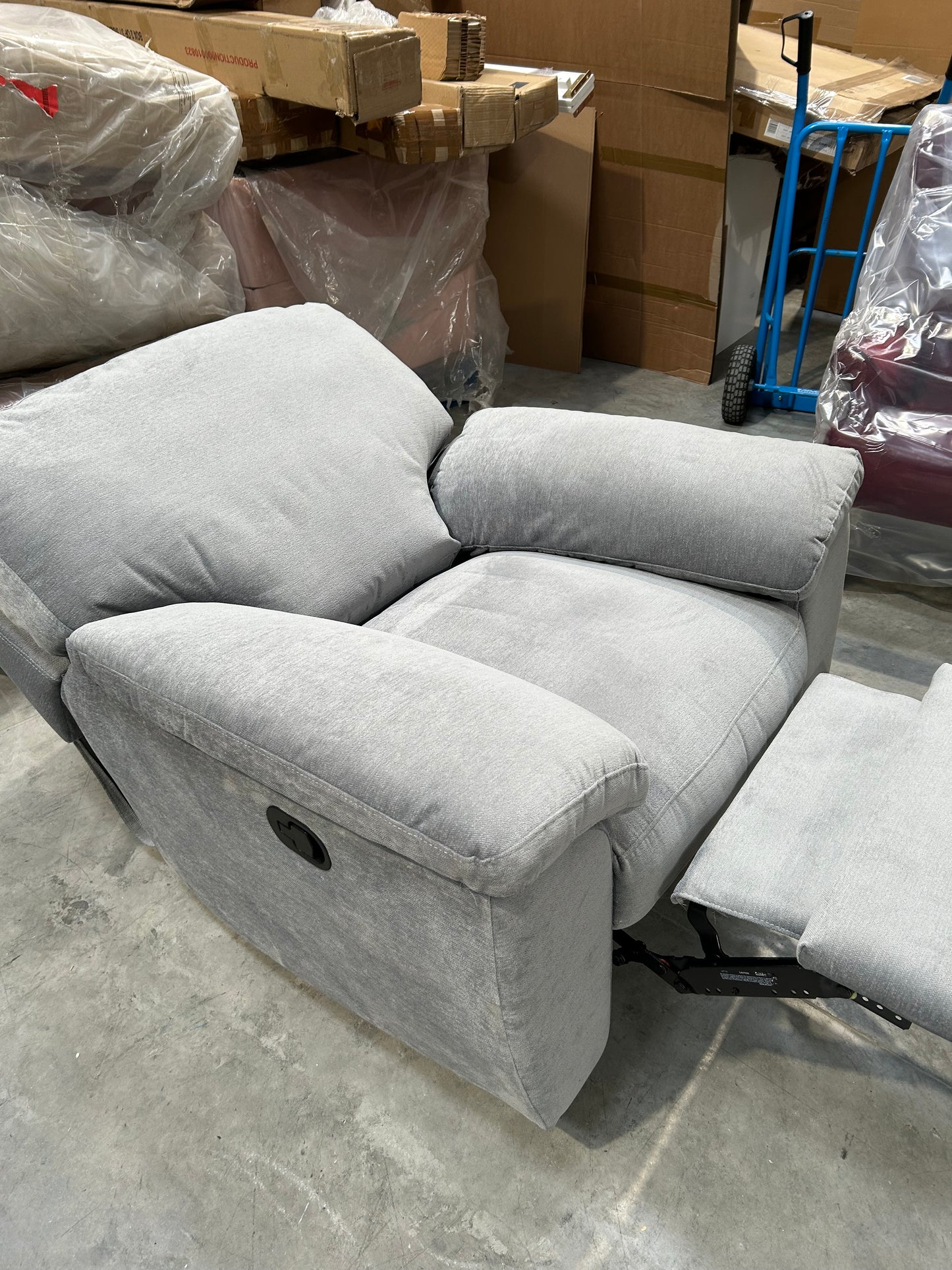 John Lewis Reclining Camden Armchair in Easy Clean Grey