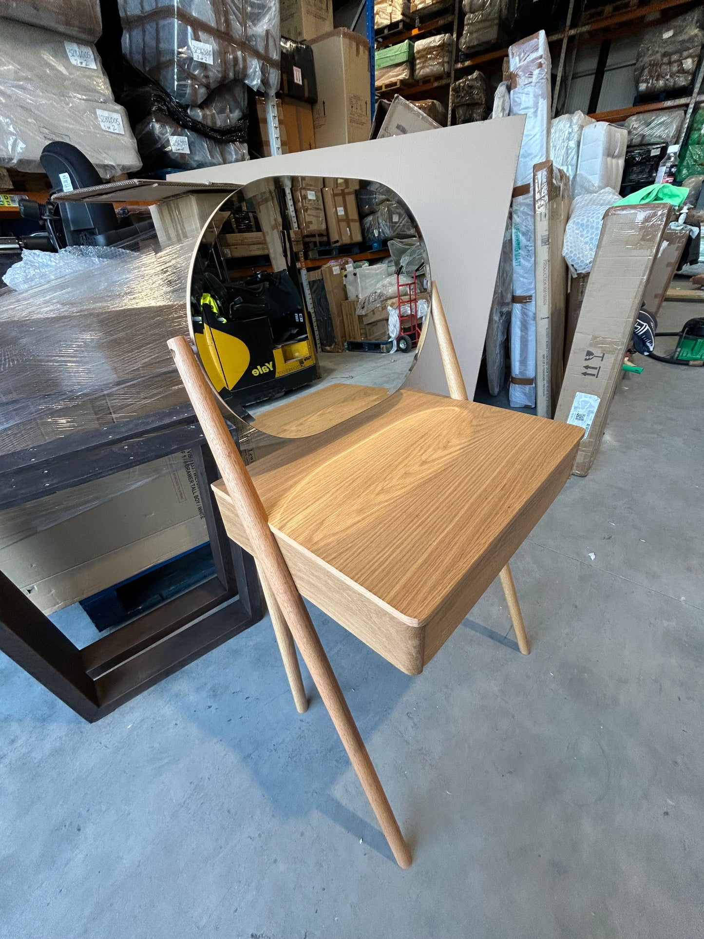 John Lewis Bow Dressing Table & Mirror, Natural