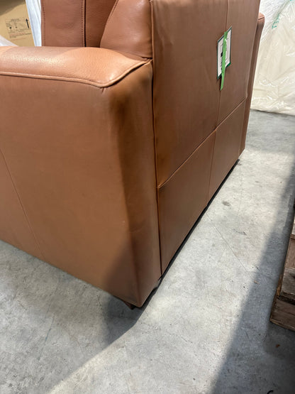 John Lewis Oliver II Leather Armchair Light Leg Selvaggio Congnac