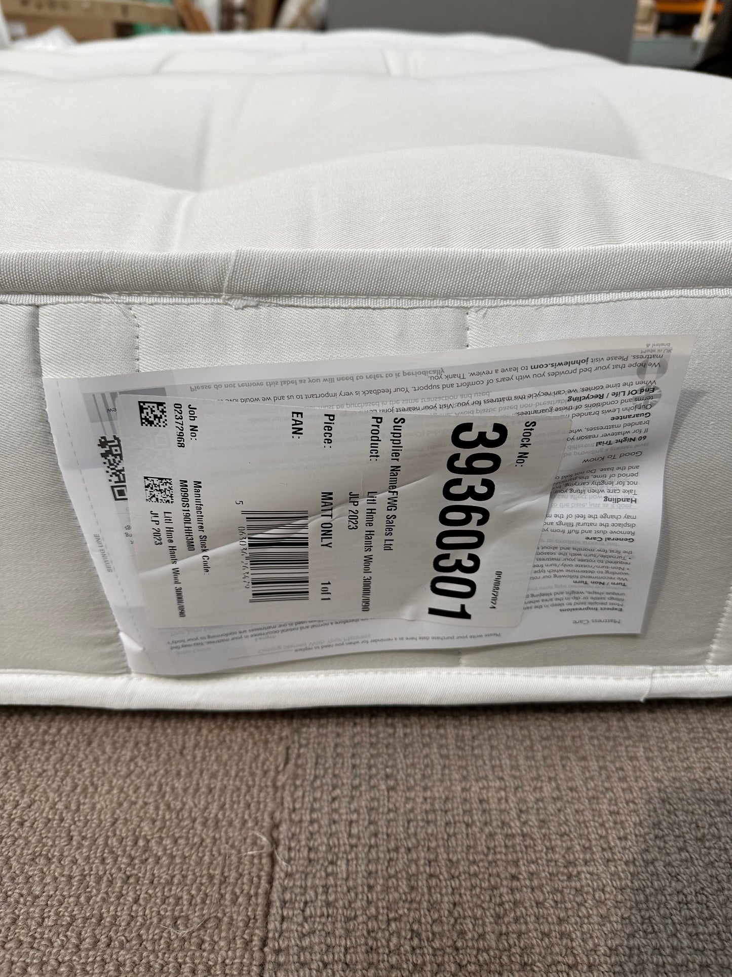 John Lewis Hampshire Luxury Wool Kids Mattress  Medium Tension Single