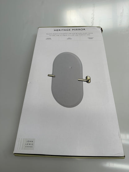 John Lewis Heritage Bathroom Mirror, Brushed Brass