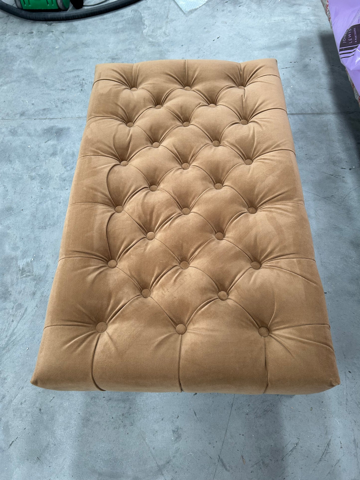 Swoon Plymouth Footstool, Easy Velvet Biscuit