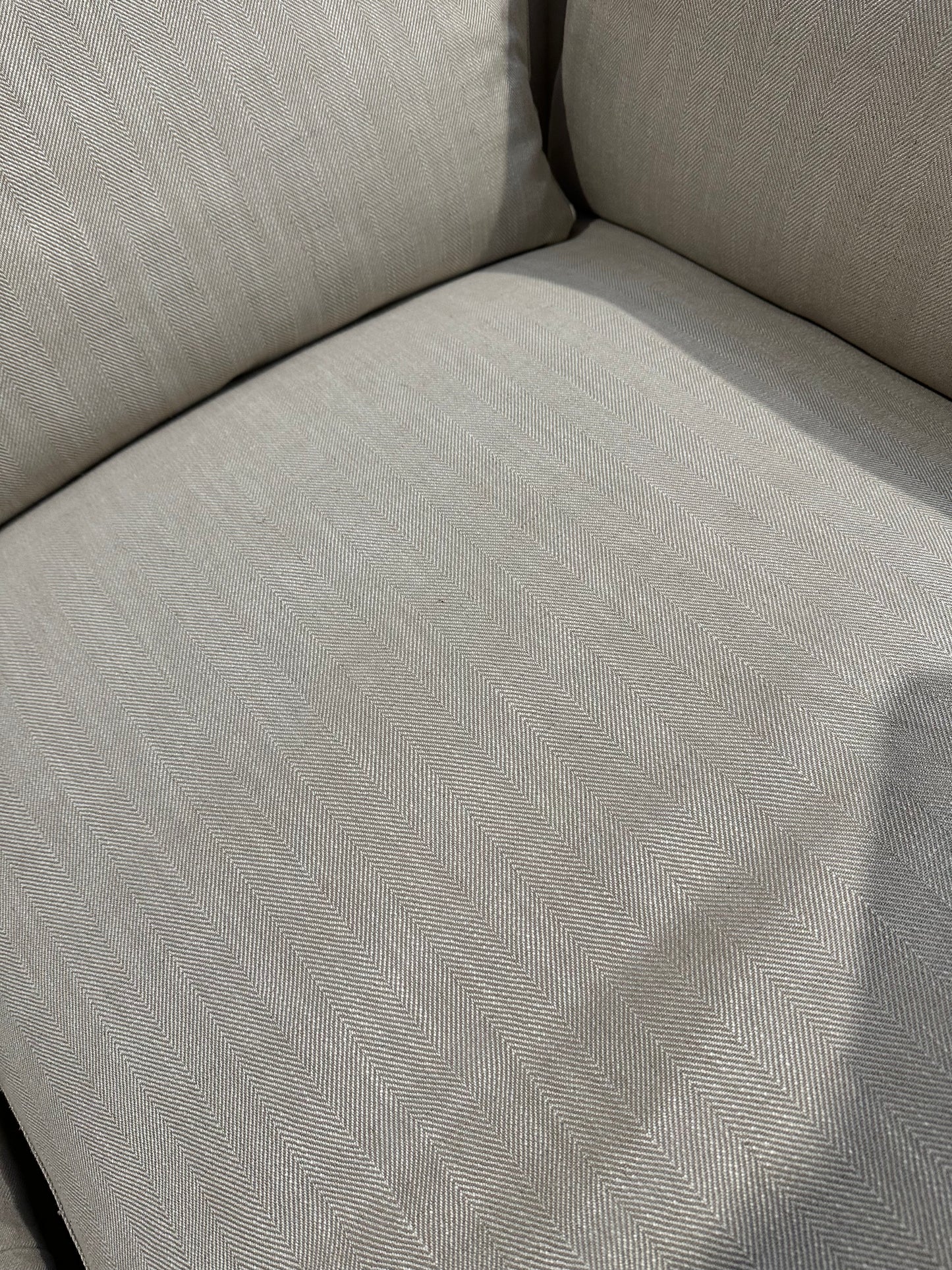 John Lewis Tortona RHF Chaise Sofa Premium Herringbone Fabric Light Legs Natural