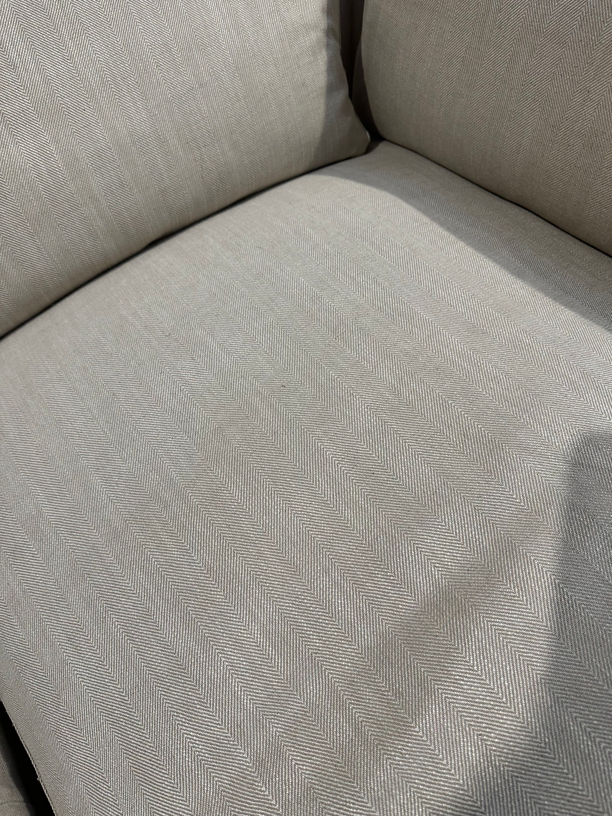 John Lewis Tortona RHF Chaise Sofa Premium Herringbone Fabric Light Legs Natural