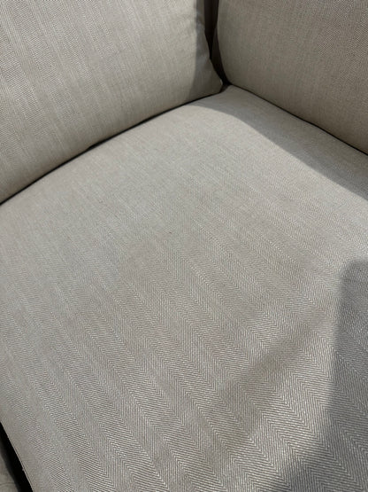 John Lewis Tortona RHF Chaise Sofa Premium Herringbone Fabric Light Legs Natural
