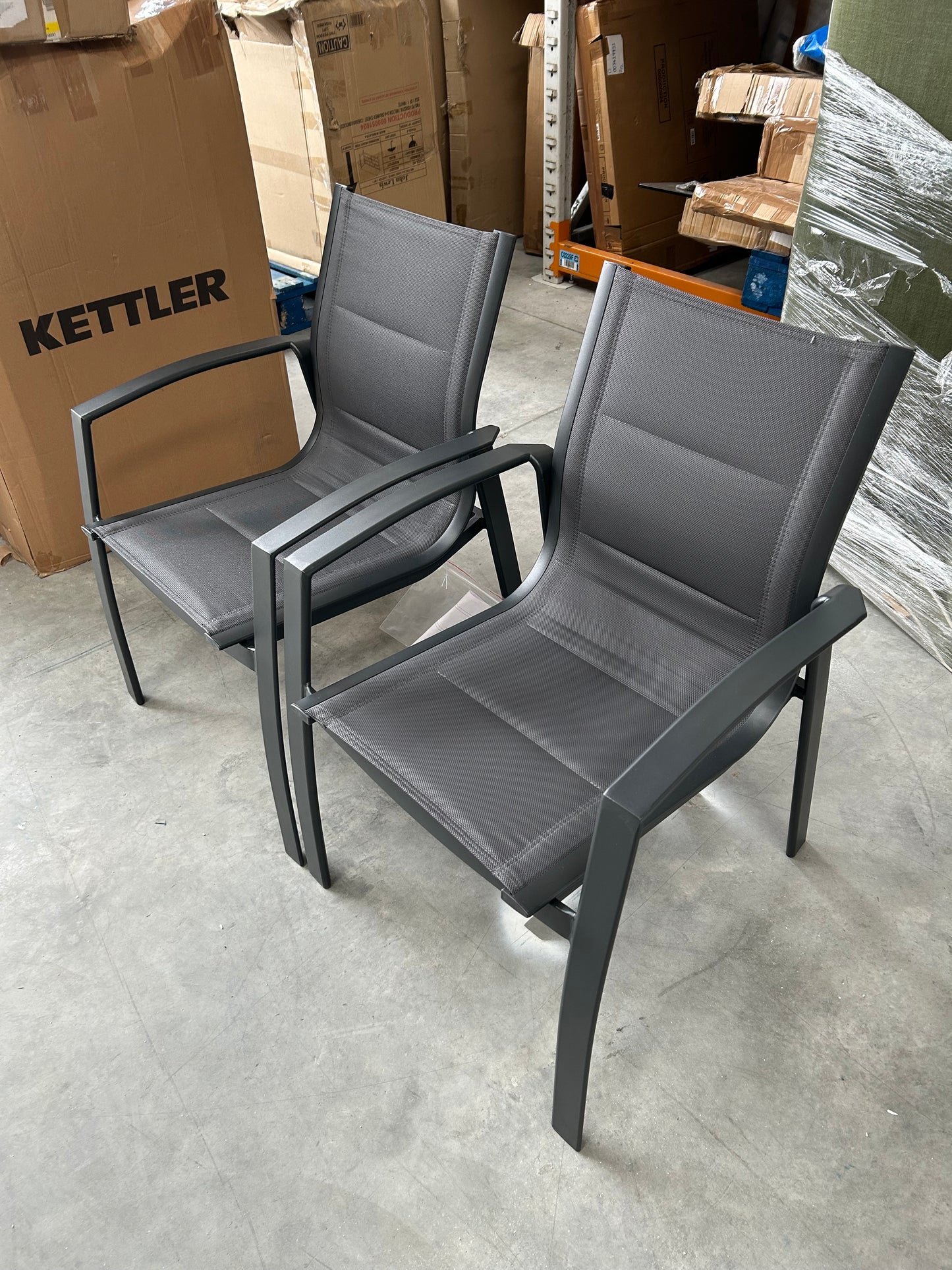 John Lewis Tampa Garden Dining Chair, Set of 2, Grey