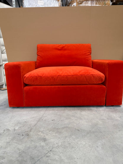John Lewis Mellow LHF Corner Sofa  Plush Velvet Paprika Easy Clean
