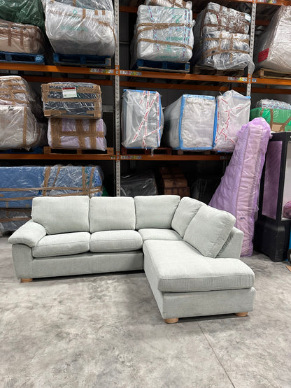 John Lewis Camden 5+ Seater RHF Corner End Chaise Unit, Light Leg, Easy Clean Chunky Chenille Seagrass