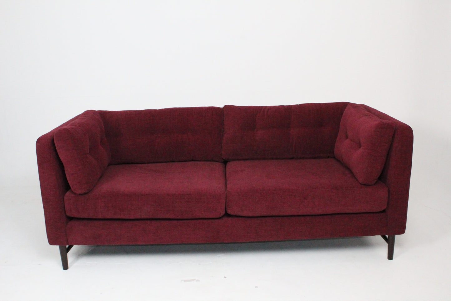 JOHN LEWIS BOOTH MEDIUM 2 SEATER SOFA IN A DEEP RED