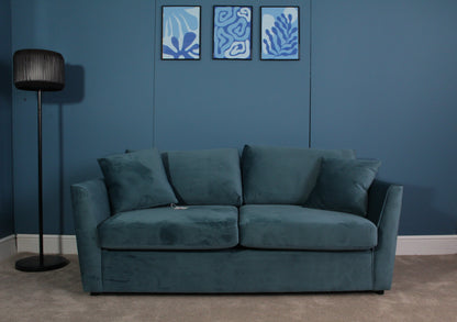 Brook & Wilde 2 Seater Sofa Bed in Teal Velvet - Made in UK - Bespoke