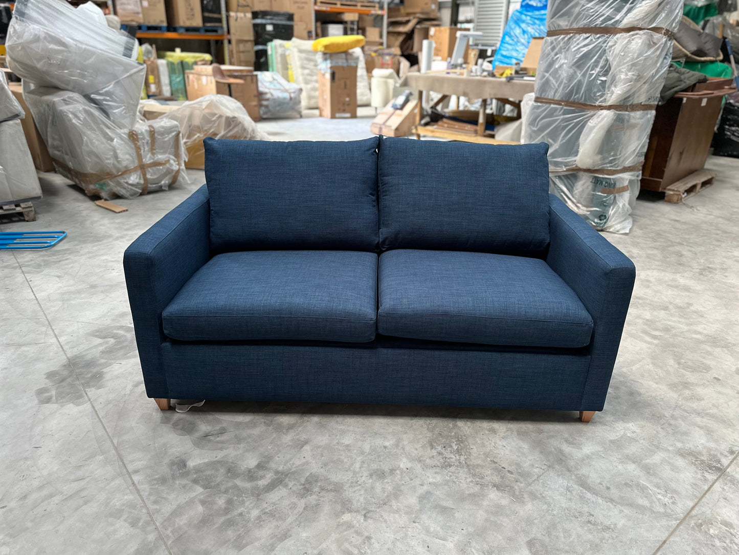 John Lewis Bailey II Medium Sofa Bed, Light Leg, Navy