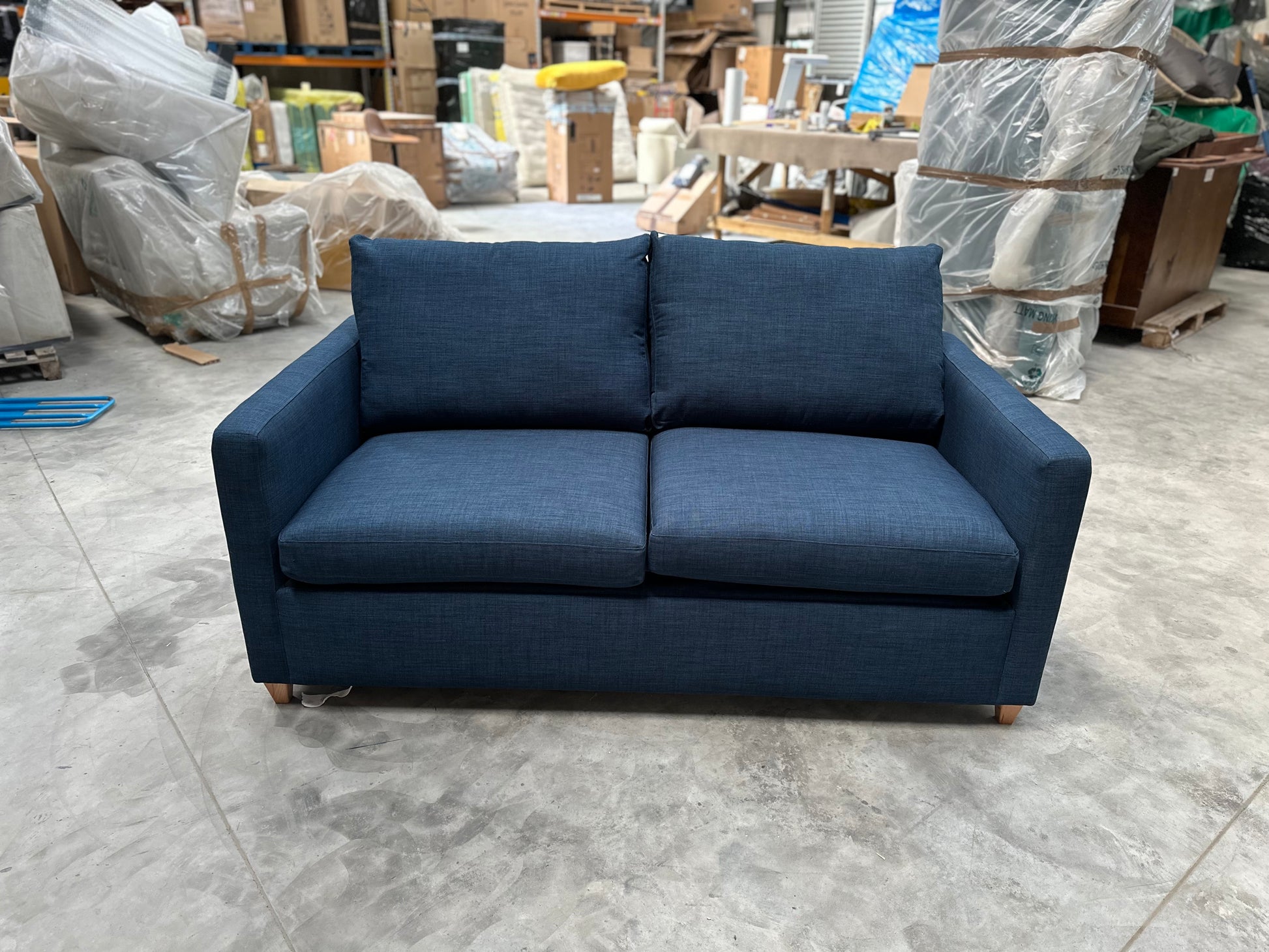 John Lewis Bailey II Medium Sofa Bed, Light Leg, Navy