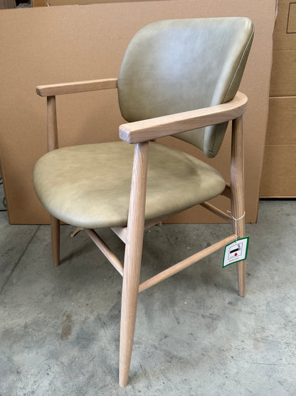 John Lewis Frame Leather Office Dining Chair Natural Oak