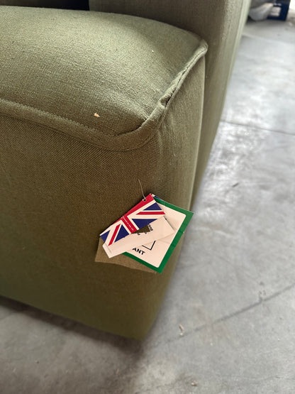 John Lewis Border Grand 4 Seater Sofa, Dark Leg, Relaxed Linen Olive