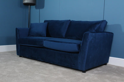 Brook & Wilde 2.5 Seater Sofa Bed in Orla Blue Velvet - Made in UK - Bespoke