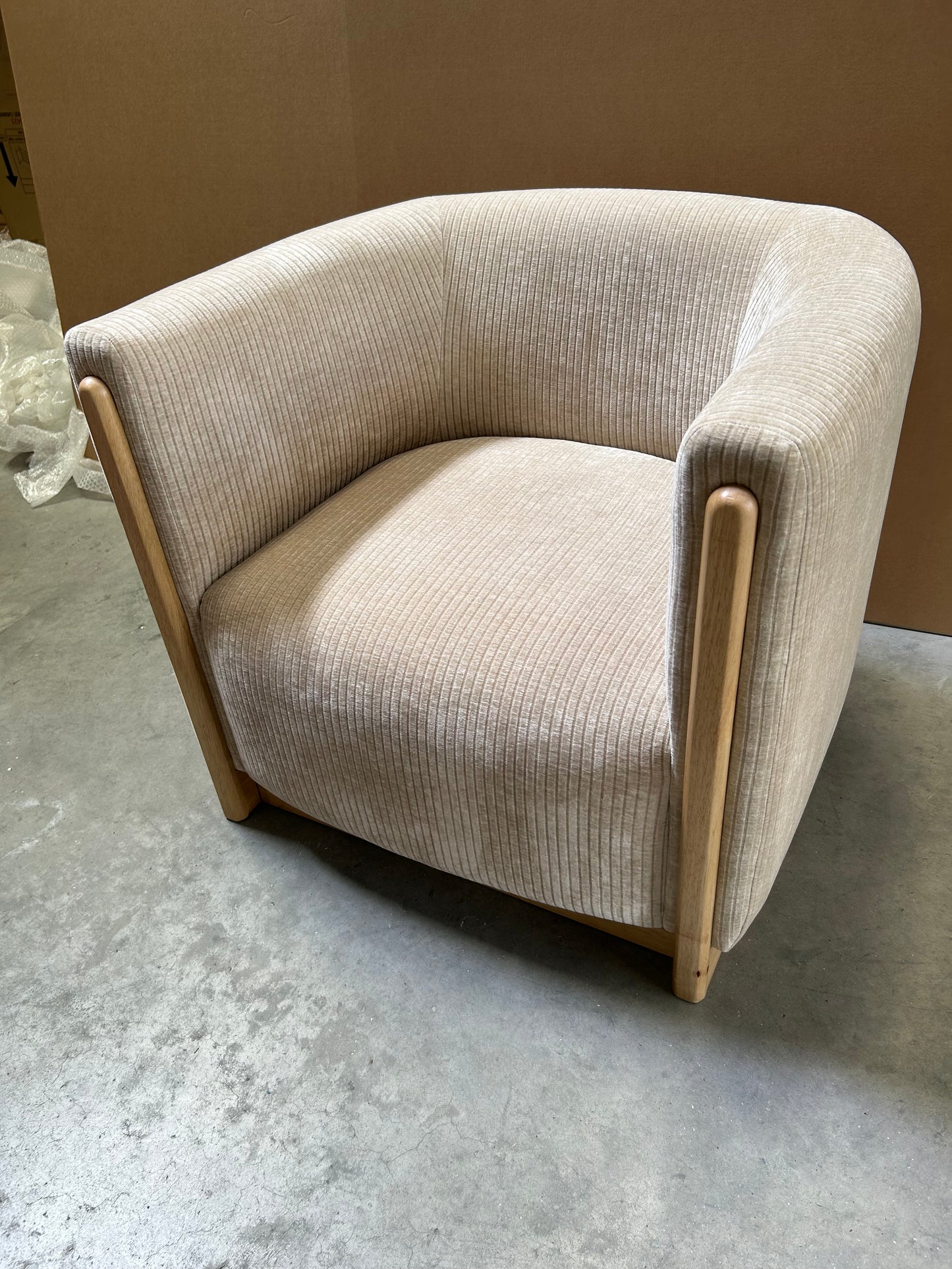 John Lewis Vila Tub Corduroy Armchair, Natural