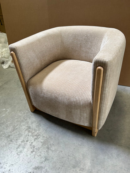 John Lewis Vila Tub Corduroy Armchair, Natural
